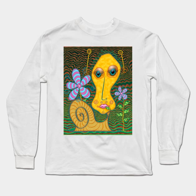 Portrait of the Artist as a Young Snail Long Sleeve T-Shirt by becky-titus
